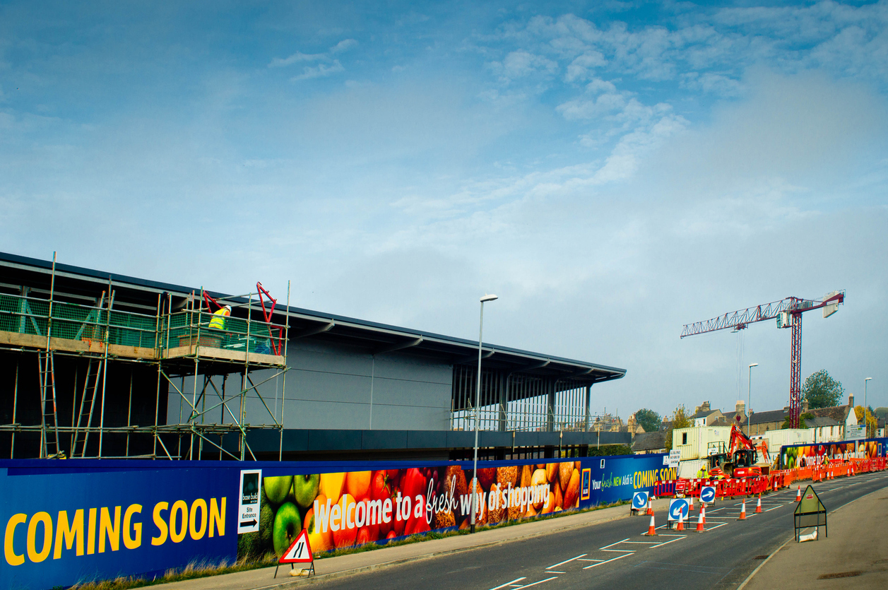 Commercial construction and modernization work in progress